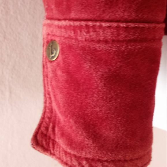 Live A Little Vintage 90's Jacket Top Red Raspberry Leather Button Down - Picture 15 of 15